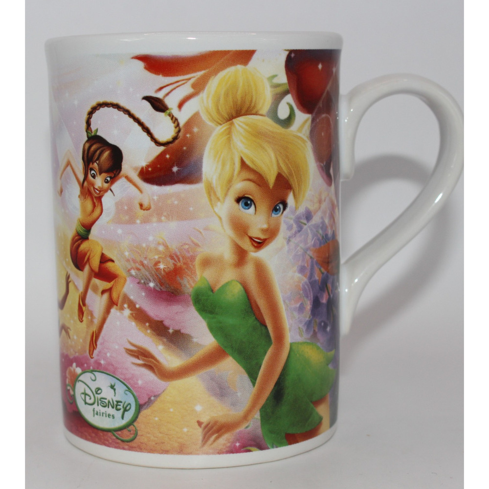 Disney Pixie Fairies Mug 4" Floral Silvermist Rosetta Fawn Tinkerbell 2009